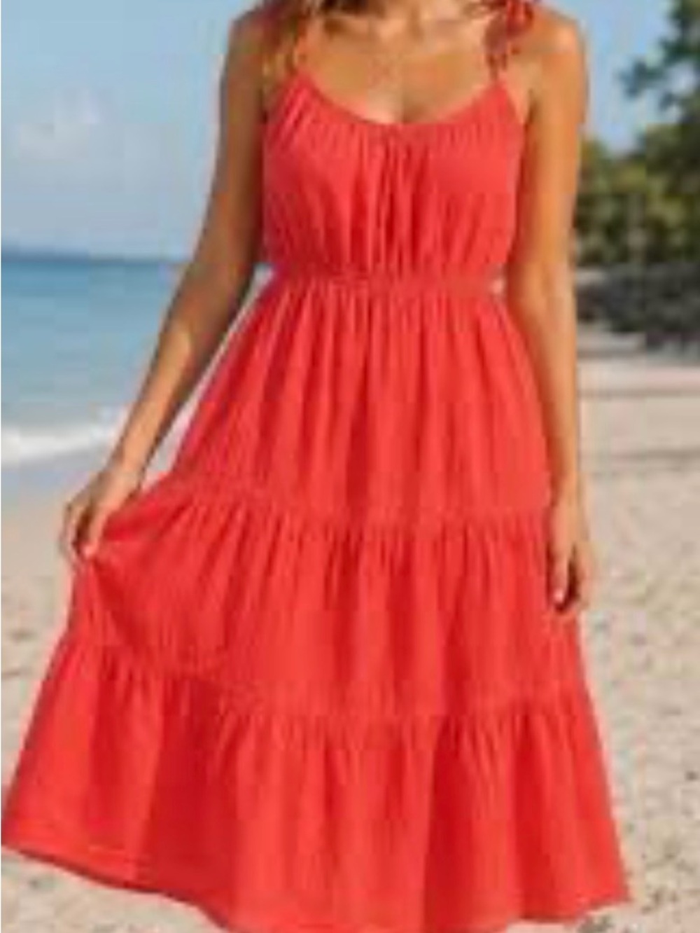 Lucky Brand Tiered Cotton Gauze Sundress, Women’s Size Large